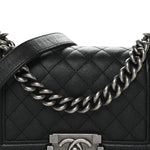 Caviar Quilted Small Boy Flap Black