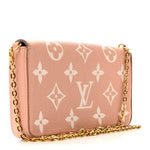 Empreinte Monogram Giant Felicie Pochette Chain Wallet Rose Trianon Creme