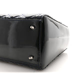 Patent Cannage Medium Lady Dior Navy Blue