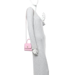 Caviar Quilted Coco Handle Clutch With Chain Pink