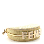 Crystal Vitello Laminato Suede FF Nano Fendigraphy Hobo Charm Platino