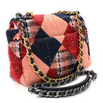 Tweed Quilted Medium Chanel 19 Flap Red Navy Multicolor