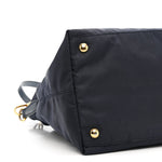 Tessuto Nylon Saffiano Shopping Tote Navy