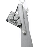 Nappa Jacquard Monogram Large Tote Grey