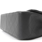 Lambskin Quilted Jumbo Double Flap Dark Grey
