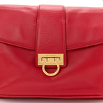 Calfskin Gancini Chain Shoulder Bag Red