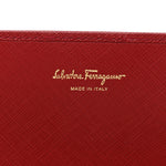 Printed Calfskin Gancini Wallet On Chain Red