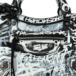 Agneau Arena Graffiti Neo Cagole Handbag XS Black White