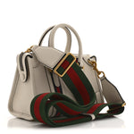 Koi Calfskin Web Mini Bauletto Duffle Top Handle Bag Mystic White