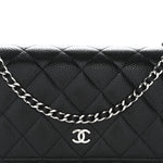 Caviar Quilted Wallet on Chain WOC Black