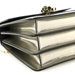 Metallic Calfskin Serpenti Forever Top Handle Silver