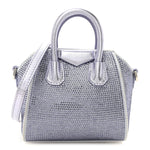 Lambskin Satin Strass Micro Antigona Lavender