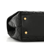 Caviar Quilted Small Coco Chain Handle Flap Black