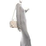 Caviar Quilted Large CC Filigree Vanity Case White