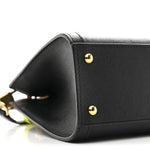 Wonka Grain Calfskin Mini Diana Tote Bag Black Yellow Fluo
