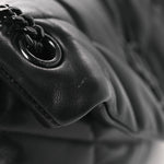 Lambskin Quilted Toy Loulou Puffer Monogram Monochrome Chain Satchel Black