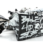 Agneau Arena Graffiti Neo Cagole Handbag XS Black White