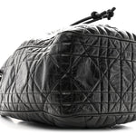 Crinkled Calfskin Macrocannage Medium D-Motion Bag Black