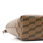 Coated Canvas BB Monogram Small Signature East West Shopper Bag Beige Brown