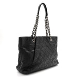 Calfskin Quilted Large Coco Pleats Tote Black