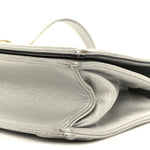 Metallic Grained Calfskin Medium Diorama Flap Bag Silver