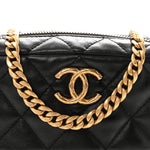 Lambskin Quilted Mini Pillow Crush Camera Case Black