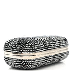 Crystal Nappa Classic Art Deco Skull Clutch Black Silver