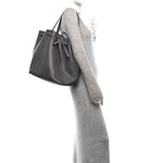 Soft Grained Calfskin Medium Belt Cabas Phantom Grey