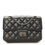 Metallic Sheepskin Quilted 2.55 Reissue Mini Flap Dark Silver