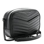 Grain De Poudre Matelasse Monochrome Monogram Mini Lou Camera Bag Black