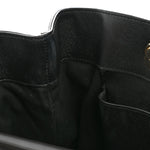 Caviar Quilted Small Shopping Tote  Black