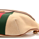 Vintage Canvas Web Belt Bag Sand Cuir