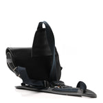 X Sacai Grained Calfskin Technical Fabric Mens Saddle Bag Black