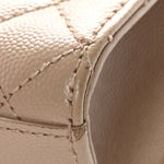 Grain De Poudre Textured Mixed Matelasse Medium Triquilt Monogram Satchel Dark Beige