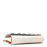 Calfskin Spikes Loubinthesky Paloma Clutch Snow