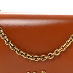 Calfskin Iconic Flap Wallet On Chain Clay Brown