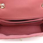 Calfskin Chevron Quilted Small Statement Flap Pink