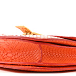 Snakeskin Medium Classic Box Flap Orange