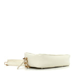 Shiny Caviar Quilted Chain Melody Camera Bag White