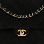 Suede Calfskin Small Souplissimo Maxi Flap Black