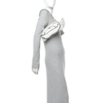Nappa Vertical Matelasse Small Maxi Horsebit Chain Shoulder Bag Great White