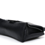 Shiny Box Calfskin Strass Hourglass Top Handle Bag XS Black