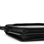 Saffiano Metal Flap Wallet With Strap Black