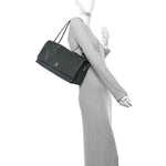 Calfskin Large Dual Shoulder Bag Green