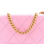 Caviar Quilted Mini Sweetheart Flap Lilac