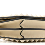 Calfskin Lacquer Monochrome Rockstud Wallet On Chain Ivory
