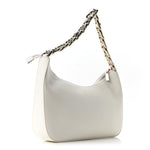 Calfskin Large Loubila Chain Shoulder Bag White