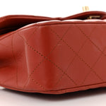 Lambskin Quilted Small Double Flap Red
