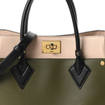 Calfskin Monogram On My Side MM Laurier Green Toffee Latte Beige