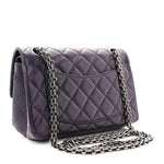Aged Calfskin Quilted 2.55 Reissue Mini Flap Dark Purple